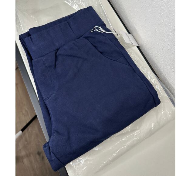 NWT Figs Navy French Terry Sweatpants Elastic Waist Scrubs S - Picture 6 of 7